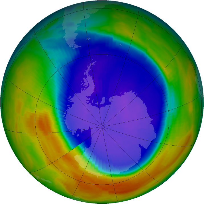 Antarctic ozone map for 17 September 1996